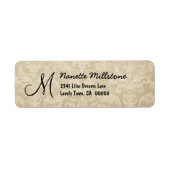 Beige Texturierte Monogramm M-Adressenaufschrift (Vorne)