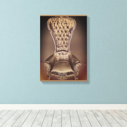 Beige Throne Leinwanddruck (Insitu (Holzboden))