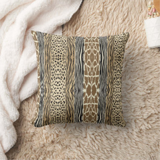 Beige Tier Prägedruck Zebrastreifen Kissen