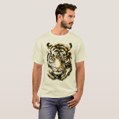 Beige Tiger Gelb | Farbiger Tiger-T - Shirt (Vorne ganz)