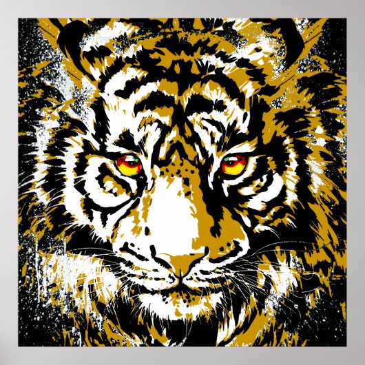 Beige Tiger Head - Tiger Poster Square (Vorne)