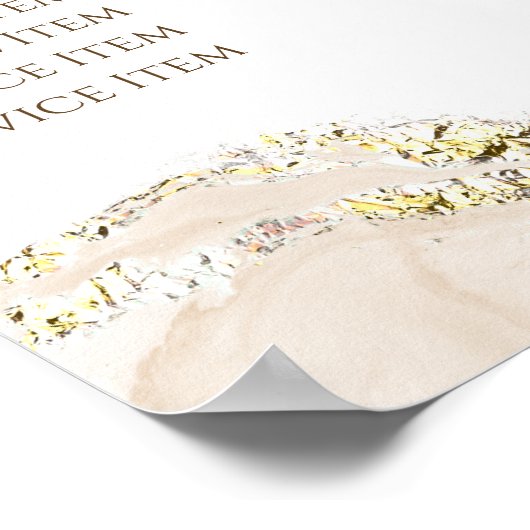 Beige Tinte - Design-Preis-List-Poster Poster (Ecke)