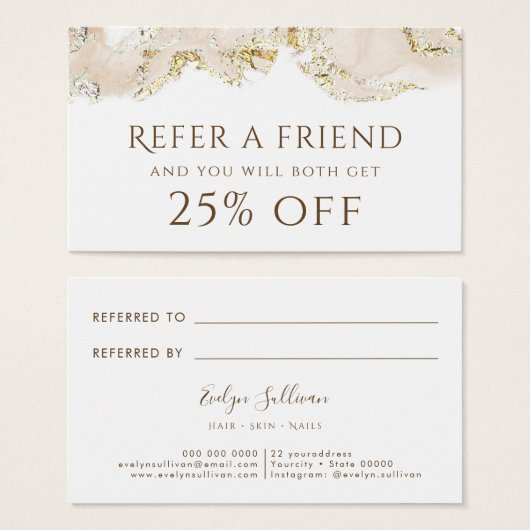 beige Tinte Referenzkarte (Vorne & Hinten)