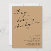 Beige Tiny Human Shindig Minimalistische Babydusch Einladung (Vorderseite)