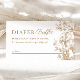 Beige Toile Safari Windeln Raffle Baby Dusche Begleitkarte