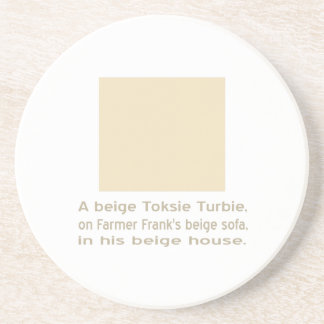 Beige Toksie Turbie über Biege Sandstein Untersetzer
