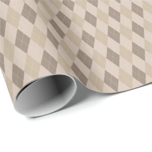 Beige-Töne-Argyle-Geschenkpapier Geschenkpapier