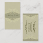 Beige Tone Natural Linen Textur & Wirbel Visitenkarte (Vorne/Hinten)