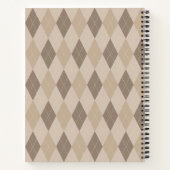 Beige Tones-Raute-Muster-Notebook Notizblock (Rückseite)