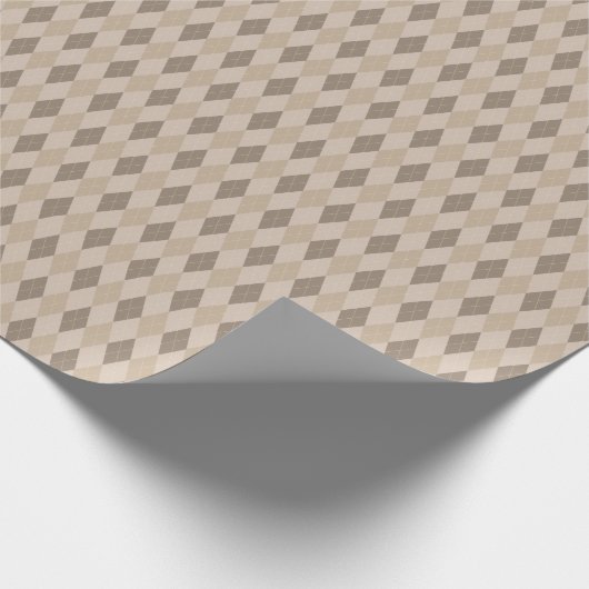 Beige Tones Raute Wrapping Paper Geschenkpapier (Ecke)