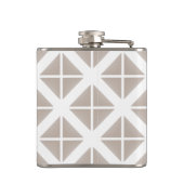 Beige Trendy Triangle Pattern Flachmann (Rückseite)