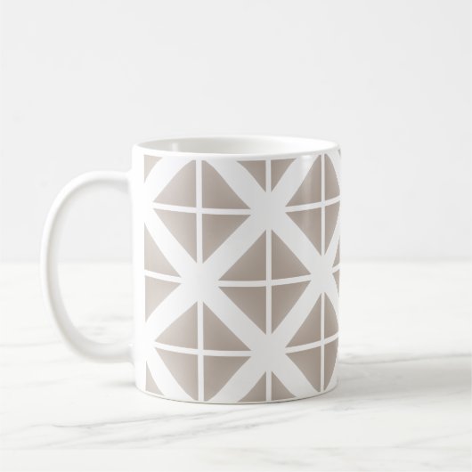 Beige Trendy Triangle Pattern Kaffeetasse (Links)
