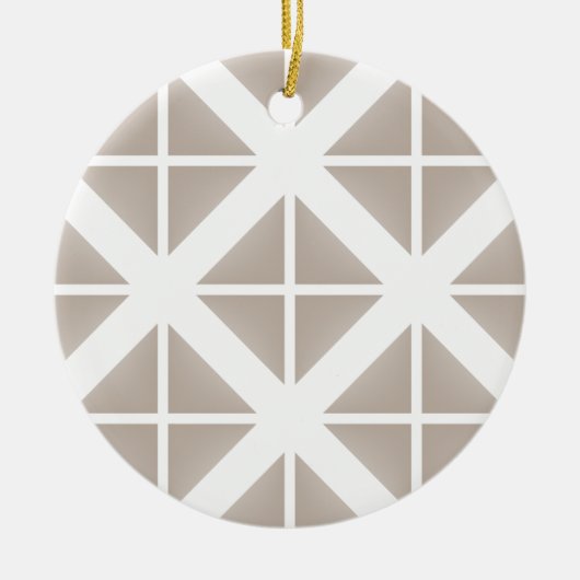 Beige Trendy Triangle Pattern Keramikornament (Vorne)
