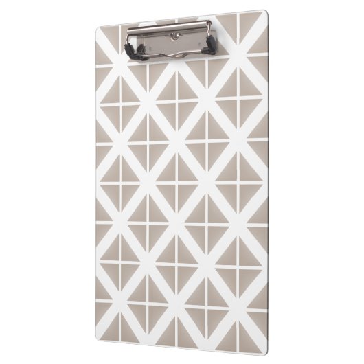 Beige Trendy Triangle Pattern Klemmbrett (Links)