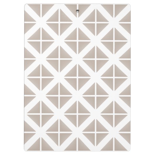Beige Trendy Triangle Pattern Klemmbrett (Rückseite)