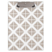 Beige Trendy Triangle Pattern Klemmbrett (Vorderseite)