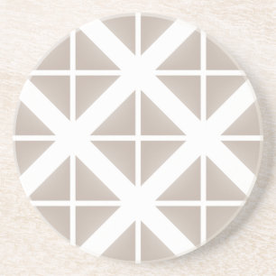 Beige Trendy Triangle Pattern Sandstein Untersetzer