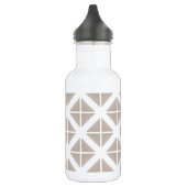 Beige Trendy Triangle Pattern Trinkflasche (Links)