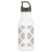 Beige Trendy Triangle Pattern Trinkflasche (Rückseite)