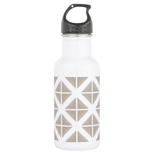 Beige Trendy Triangle Pattern Trinkflasche (Vorderseite)