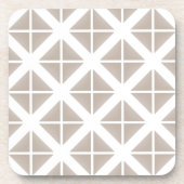 Beige Trendy Triangle Pattern Untersetzer (Vorderseite)