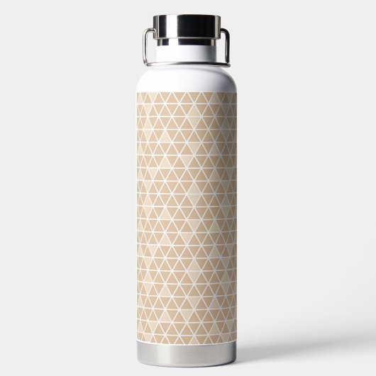 Beige Triangles Pattern Water Bottle Trinkflasche (Rückseite)
