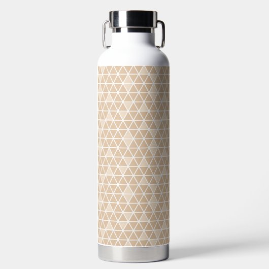 Beige Triangles Pattern Water Bottle Trinkflasche (Vorderseite)