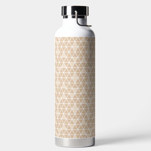 Beige Triangles Pattern Water Bottle Trinkflasche (links)