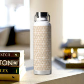 Beige Triangles Pattern Water Bottle Trinkflasche