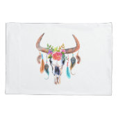 Beige Tribal- und Bullauge-Muster Kissenbezug (Rückseite)