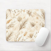 Beige Trockenblumen Botanisch Mousepad (Mit Mouse)