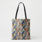 Beige tropische Blätter Muster Tasche (Vorderseite)