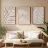 Beige Tropisches Leaf Set - Japandi Art