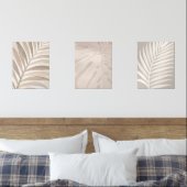 Beige Tropisches Leaf Set - Japandi Art (Schlafzimmer)