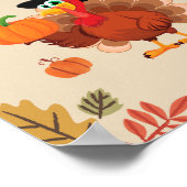 Beige Turkey Happy Thanksgiving Poster (Ecke)