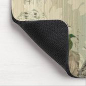 beige Turm Damastschmetterlings-Rose Paris Eiffel Mousepad (Ecke)