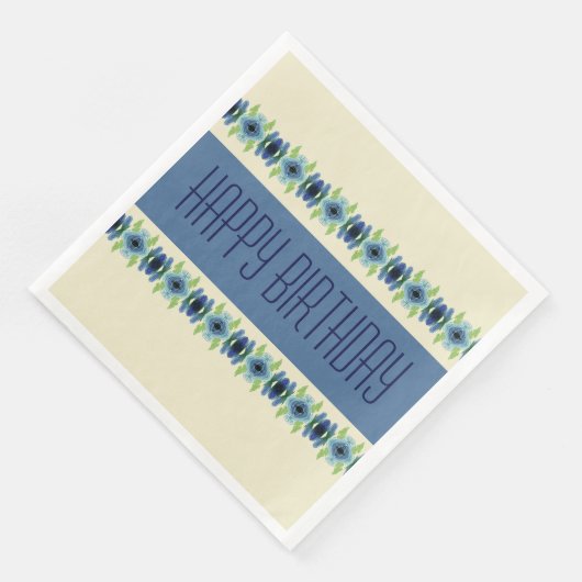 Beige und Blau Serviette (Ecke)