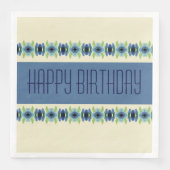 Beige und Blau Serviette (Vorderseite)