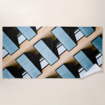 Beige und blaue geometrische Muster