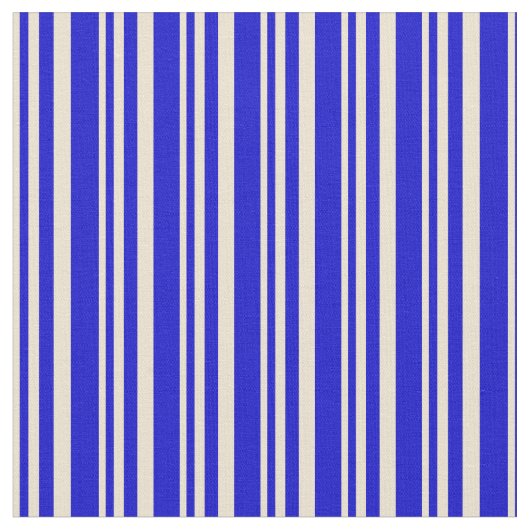 Beige und blaue Linse/Streifenmuster Stoff (Nahaufnahme)
