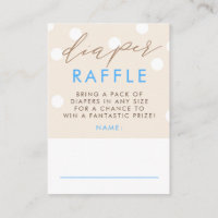 Beige- und blaue Windel-Raffle-Baby-Shower-Tickets