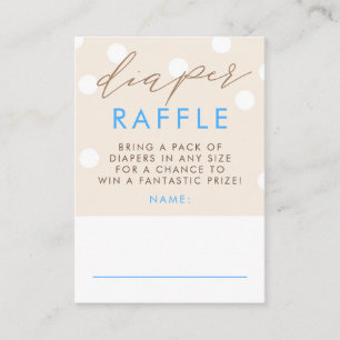 Beige- und blaue Windel-Raffle-Baby-Shower-Tickets Begleitkarte