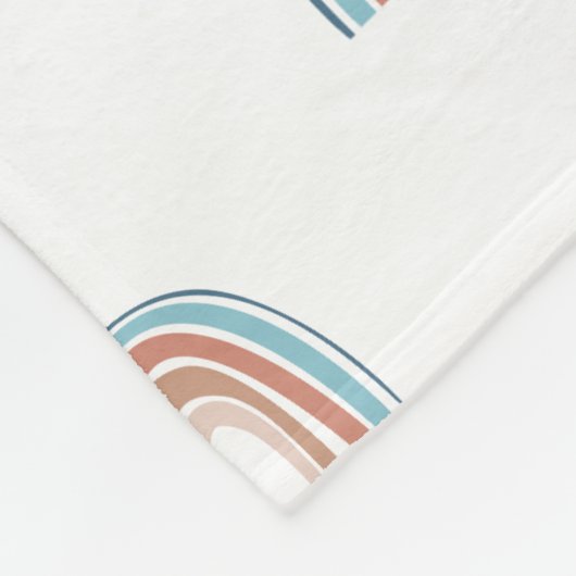 Beige und Blauer Regenbogen Fleecedecke (Ecke)