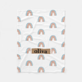Beige und Blauer Regenbogen Fleecedecke