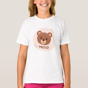 Beige und Braun Cute Illustrativ T-Shirt