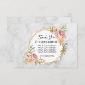 Beige und braun-weißer Marmor Dankeskarte (Vorne/Hinten)