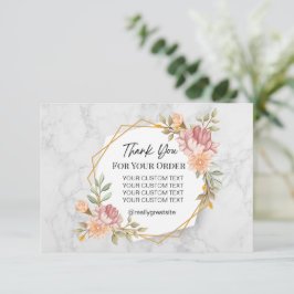 Beige und braun-weißer Marmor Dankeskarte