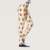 Beige und braune Blätter Leggings (Rechts)