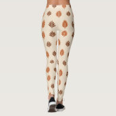 Beige und braune Blätter Leggings (Rückseite)