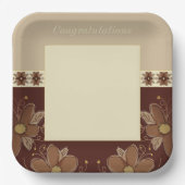 Beige und braune Fläche Pappteller (Vorderseite)